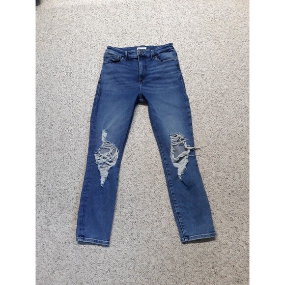 6/28 Good American Good Waist High Rise Ripped Distressed Skinny Jeans - Picture 2 of 7